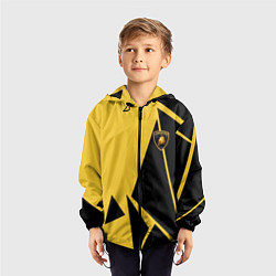 Ветровка с капюшоном детская Lamborghini - Yellow Geometry, цвет: 3D-черный — фото 2