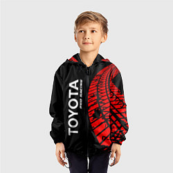 Ветровка с капюшоном детская TOYOTA Pro Racing - Следы Шин, цвет: 3D-черный — фото 2