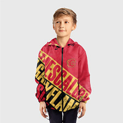 Ветровка с капюшоном детская Calgary Flames Калгари Флэймз, цвет: 3D-черный — фото 2