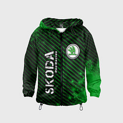 Ветровка с капюшоном детская SKODA Skoda Pro Racing - Арт, цвет: 3D-черный