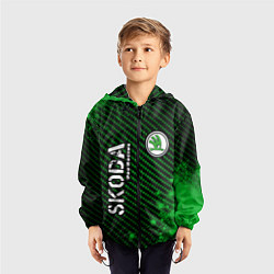 Ветровка с капюшоном детская SKODA Skoda Pro Racing - Арт, цвет: 3D-черный — фото 2