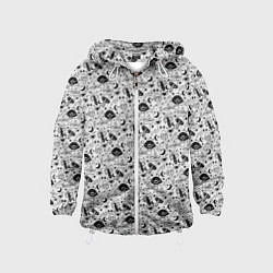 Ветровка с капюшоном детская ГРИБЫ, цвет: 3D-белый