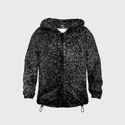 Ветровка с капюшоном детская Пиксельный паттерн Минимализм, цвет: 3D-черный
