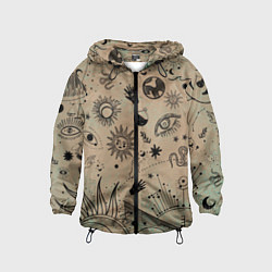 Ветровка с капюшоном детская Эзотерика, цвет: 3D-черный