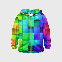 Ветровка с капюшоном детская Color geometrics pattern Vanguard, цвет: 3D-белый