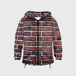 Ветровка с капюшоном детская Brick Wall, цвет: 3D-черный