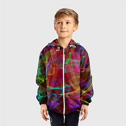 Ветровка с капюшоном детская Color neon pattern Vanguard, цвет: 3D-белый — фото 2