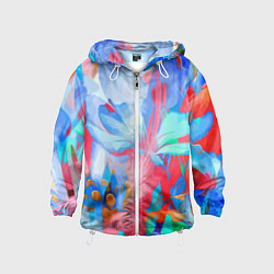 Ветровка с капюшоном детская Fashion floral pattern, цвет: 3D-белый
