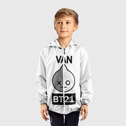 Ветровка с капюшоном детская BTS VAN BT21, цвет: 3D-белый — фото 2