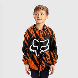 Ветровка с капюшоном детская FOX MOTOCROSS ORANGE, цвет: 3D-черный — фото 2
