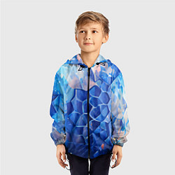 Ветровка с капюшоном детская Blue scales, цвет: 3D-черный — фото 2