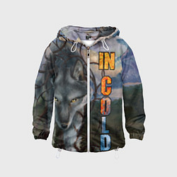 Ветровка с капюшоном детская IN COLD wolf with logo, цвет: 3D-белый