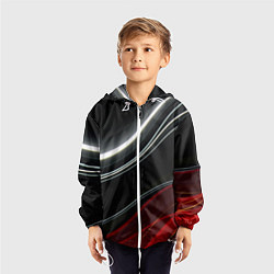 Ветровка с капюшоном детская Спорт - линии, цвет: 3D-белый — фото 2