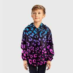 Ветровка с капюшоном детская Леопардовый градиент, цвет: 3D-черный — фото 2