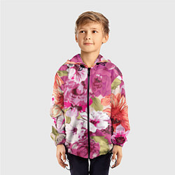 Ветровка с капюшоном детская Красочный цветочный паттерн Лето Fashion trend 202, цвет: 3D-черный — фото 2