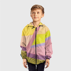 Ветровка с капюшоном детская Цветной пазл, цвет: 3D-черный — фото 2