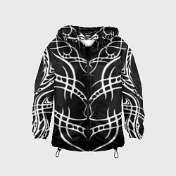 Ветровка с капюшоном детская Татуированный воин, цвет: 3D-черный