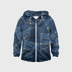 Ветровка с капюшоном детская Джинсовка jeans, цвет: 3D-белый