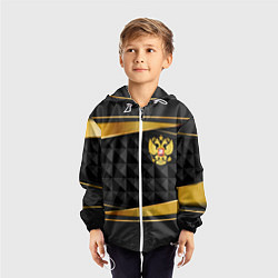 Ветровка с капюшоном детская Gold & black - Russia, цвет: 3D-белый — фото 2