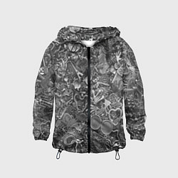 Ветровка с капюшоном детская Металлические предметы, цвет: 3D-черный