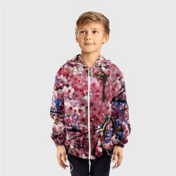 Ветровка с капюшоном детская Дерево Черри Блоссом, цвет: 3D-белый — фото 2