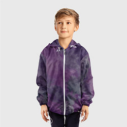 Ветровка с капюшоном детская Фиолетовые туманности, цвет: 3D-белый — фото 2