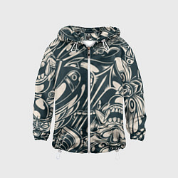 Детская ветровка Японская тату текстура