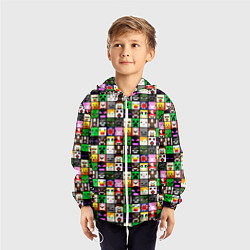 Ветровка с капюшоном детская Minecraft characters, цвет: 3D-белый — фото 2