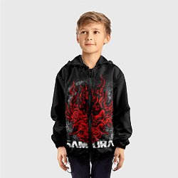 Ветровка с капюшоном детская Samurai - Red logo - Cyberpunk 2077, цвет: 3D-черный — фото 2