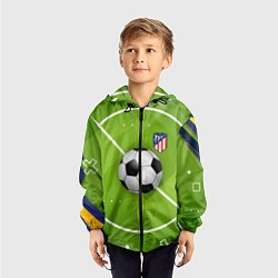 Ветровка с капюшоном детская Atletico madrid Мяч, цвет: 3D-черный — фото 2