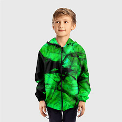 Ветровка с капюшоном детская Зеленый фантом, цвет: 3D-черный — фото 2