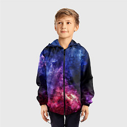 Ветровка с капюшоном детская Космическая туманность Млечного пути, цвет: 3D-черный — фото 2