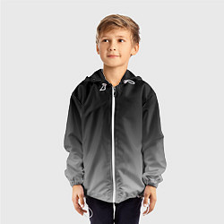 Ветровка с капюшоном детская Серый градиент, цвет: 3D-белый — фото 2