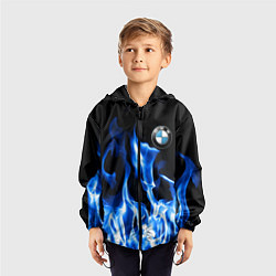 Ветровка с капюшоном детская BMW fire, цвет: 3D-черный — фото 2