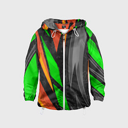 Ветровка с капюшоном детская Абстракция, цвет: 3D-белый