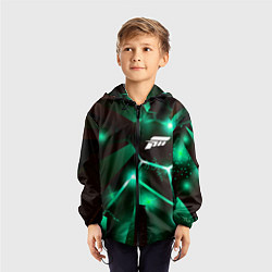 Ветровка с капюшоном детская Forza Horizon разлом плит, цвет: 3D-черный — фото 2