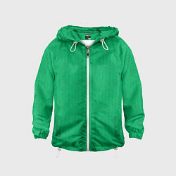 Ветровка с капюшоном детская Зеленый вязаный свитер, цвет: 3D-белый