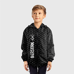 Ветровка с капюшоном детская Berserk glitch на темном фоне: по-вертикали, цвет: 3D-черный — фото 2