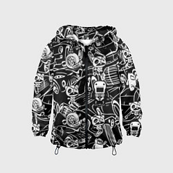 Ветровка с капюшоном детская JDM Pattern, цвет: 3D-черный