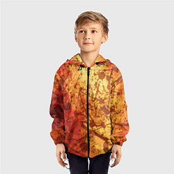 Ветровка с капюшоном детская Текстура - Orange in dark splashes, цвет: 3D-черный — фото 2