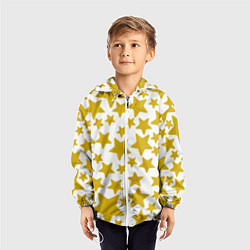 Ветровка с капюшоном детская Жёлтые звезды, цвет: 3D-белый — фото 2