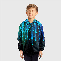 Ветровка с капюшоном детская Space - starfall, цвет: 3D-черный — фото 2