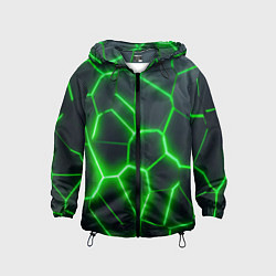 Детская ветровка Зелёные неоновые плиты