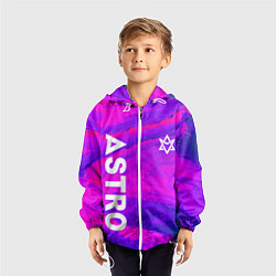 Ветровка с капюшоном детская Astro neon grunge, цвет: 3D-белый — фото 2