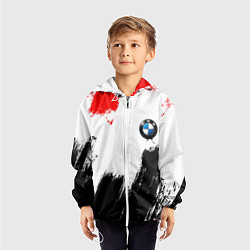 Ветровка с капюшоном детская BMW art, цвет: 3D-белый — фото 2