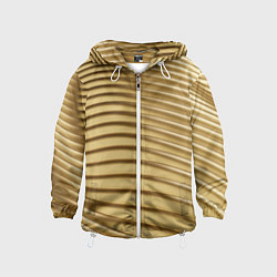 Ветровка с капюшоном детская Золотой волнистый фон, цвет: 3D-белый