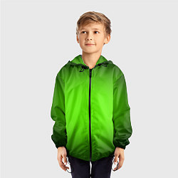 Ветровка с капюшоном детская Кислотный зеленый с градиентом, цвет: 3D-черный — фото 2