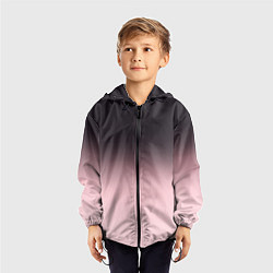 Ветровка с капюшоном детская Градиент: от черного к розовому, цвет: 3D-черный — фото 2
