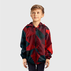 Ветровка с капюшоном детская Битва кубов красный и черный, цвет: 3D-черный — фото 2