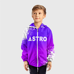 Ветровка с капюшоном детская Астро логотип, цвет: 3D-белый — фото 2